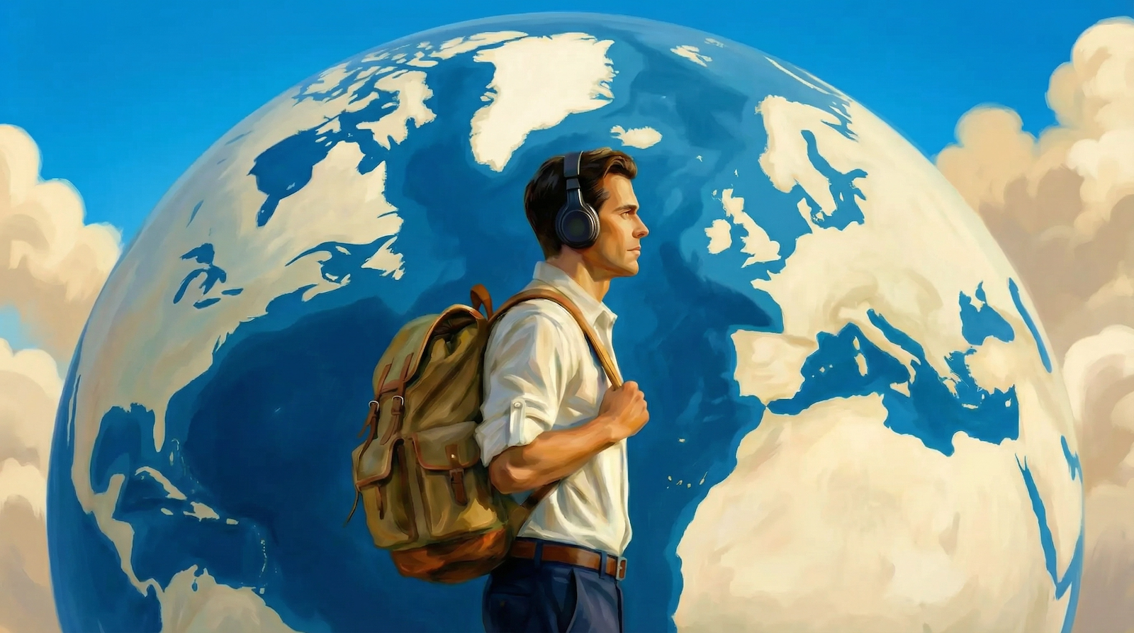 International traveler managing multi-currency finances